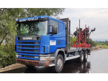 SCANIA 114.530 6x4 Kran 14Z - Лесной прицеп
