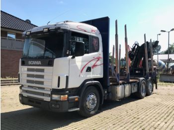 Scania 124-400 6x2 / Loglift Kran / Rungen  - Лесной прицеп