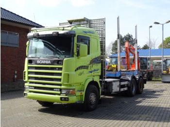 Scania 144G-460 6x4 / Schemel Rungen / Klima  - Лесной прицеп
