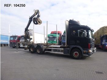 Scania 164.480 6X2 LOGLIFT 95 CRANE MANUAL FULL STEEL  - Лесной прицеп