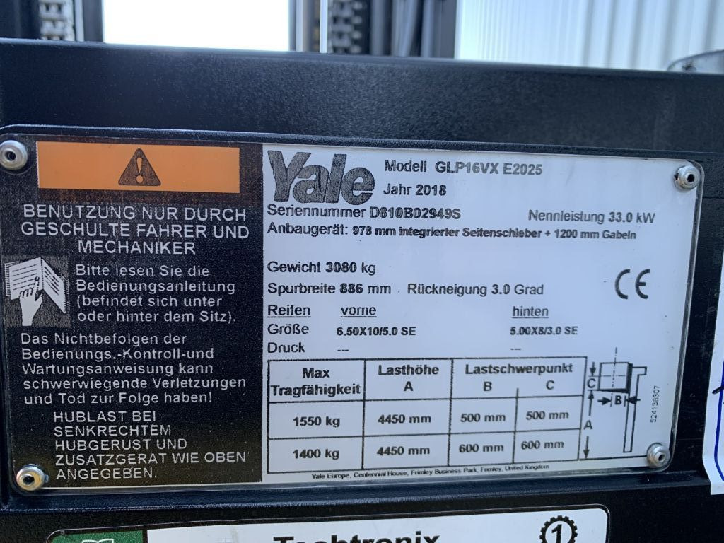 Газовый погрузчик Yale GLP16VX: фото 4