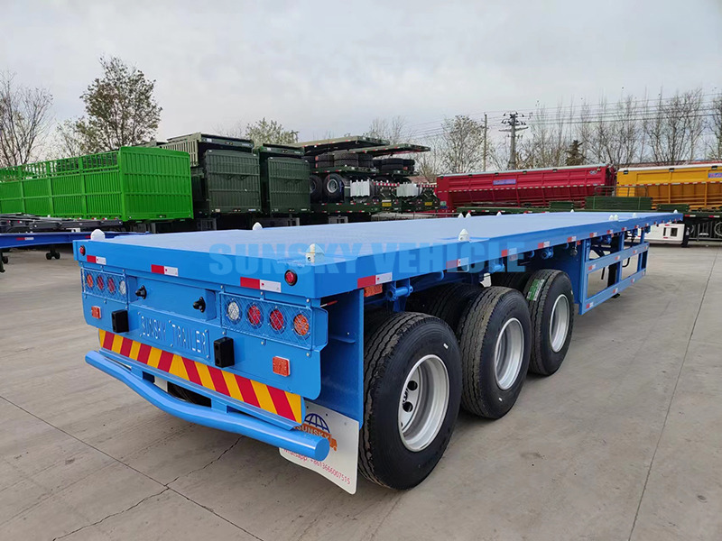 Новый Полуприцеп бортовой/ Платформа для транспортировки сыпучих материалов SUNSKY 40FT 3 axle flatbed trailer: фото 12