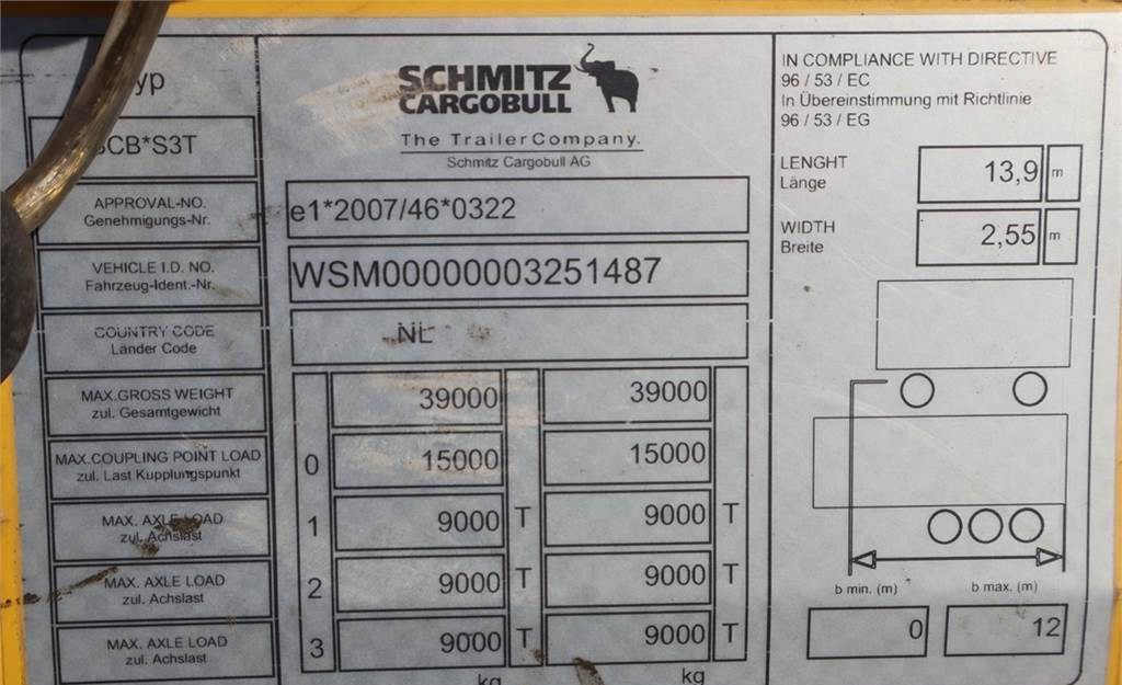 Тентованный полуприцеп Schmitz CARGOBULL SCB53T CoC Documents, TuV Loading Certif: фото 6