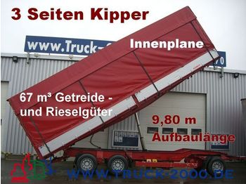 KEMPF 3-Seiten Getreidekipper 67m³   9.80m Aufbaulänge - Тентованный прицеп