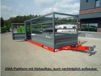 Новый Прицеп для перевозки животных UNIA Transportplattform mit Viehaufbau rundum, (: фото 1