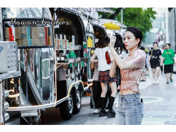 Новый Торговый прицеп для транспортировки пищевых продуктов YOWON shiny stainless steel food vending cart mobile stream line trailer: фото 5