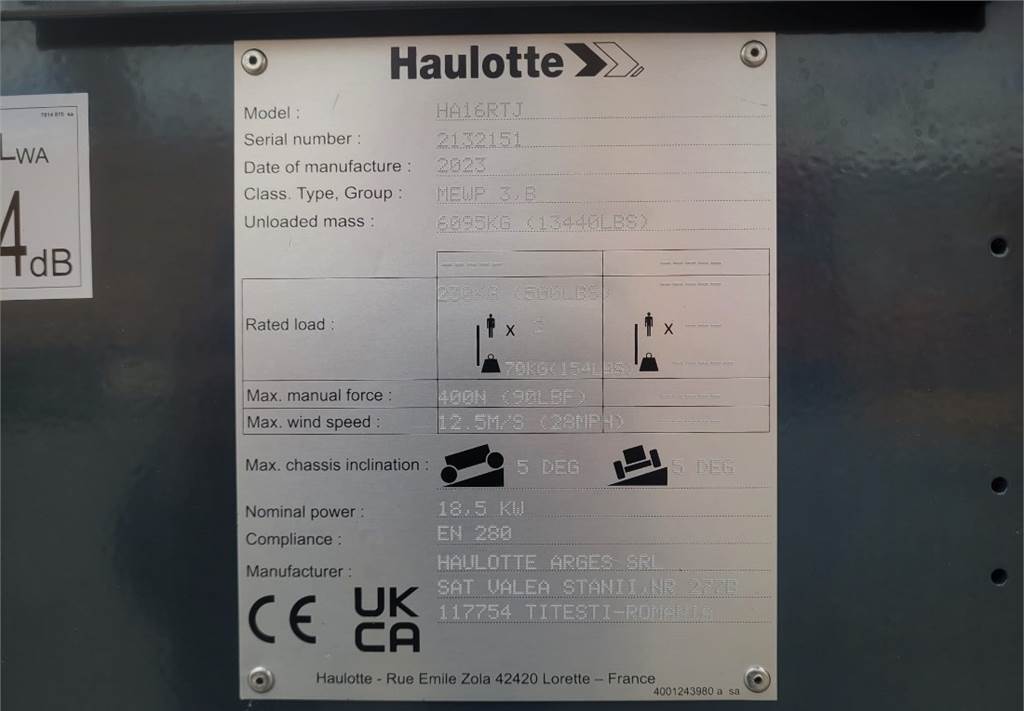 Коленчатый подъемник Haulotte HA16RTJ Valid Inspection, *Guarantee! Diesel, 4x4x: фото 6