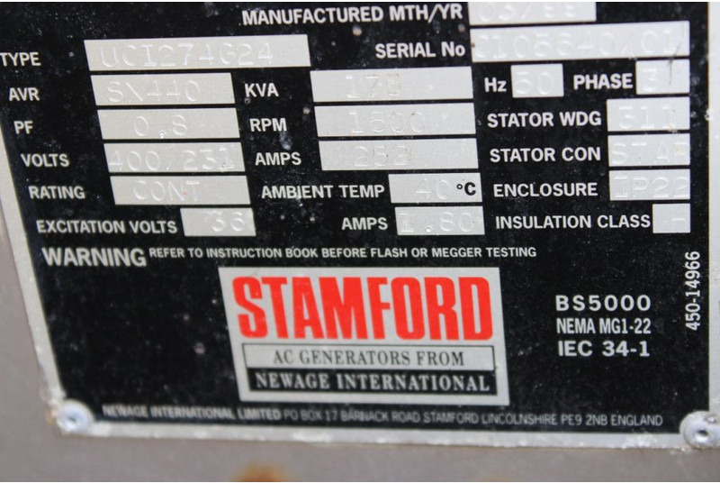 Электрогенератор Stamford 3300 DAF ENGINE + 175KVA GEN: фото 8