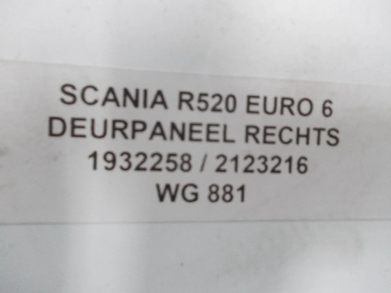 Кабина и интерьер для Грузовиков Scania R520 1932258/2123216 DEURPANEEL RECHTS EURO 6: фото 3