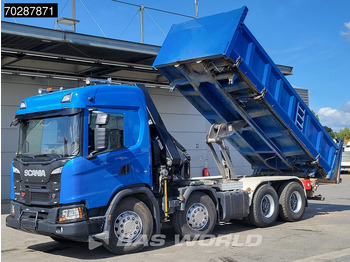 Самосвал, Автоманипулятор Scania G500 8X4 Hiab X-HIDUO 228 E-3 Crane Retarder Big-Axle Josset Menguy Tipper 14m3 Euro 6: фото 2