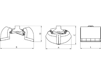 Новый Грейферный ковш для Кранов-манипуляторов Clamshell bucket with high capacity BV-S 500: фото 4