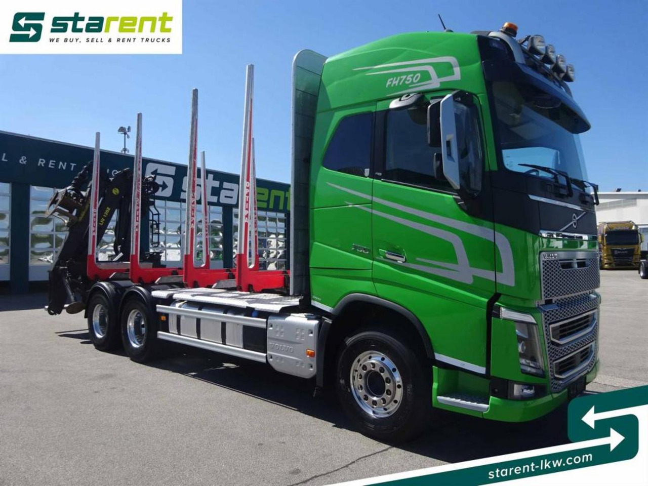 Volvo FH16 750 6x4 Holzaufbau mit Kran (Tajfun LIV120Z) - Лесовоз: фото 3 Volvo FH16 750 6x4 Holzaufbau mit Kran (Tajfun LIV120Z) - Лесовоз: фото 3
