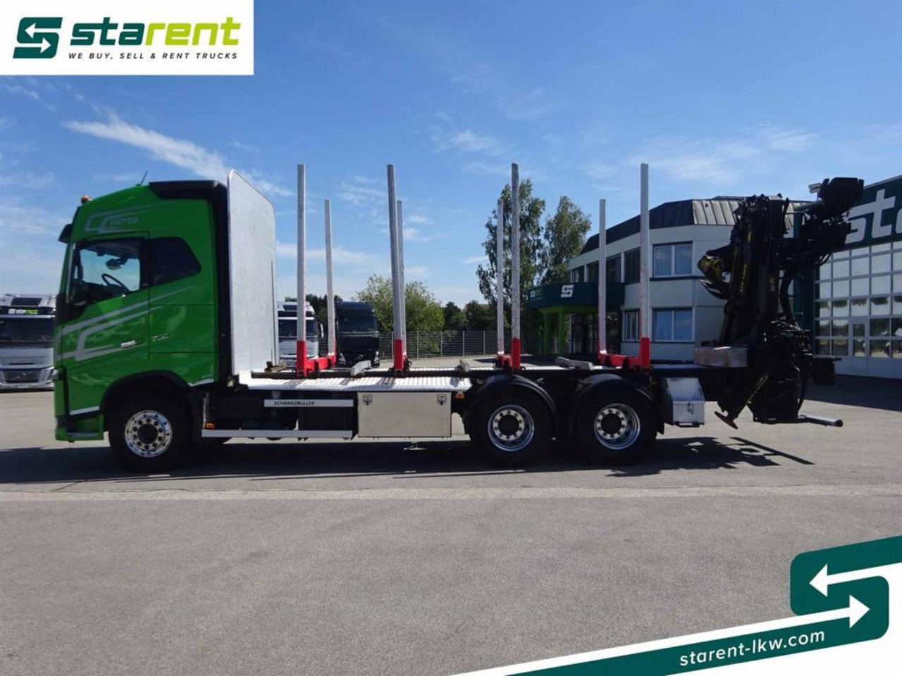 Лесовоз Volvo FH16 750 6x4 Holzaufbau mit Kran (Tajfun LIV120Z): фото 8