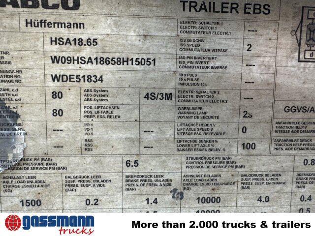 Hüffermann HSA 18.65 Schlittenabroller - Прицеп мультилифт/ Бункеровоз: фото 5 Hüffermann HSA 18.65 Schlittenabroller - Прицеп мультилифт/ Бункеровоз: фото 5