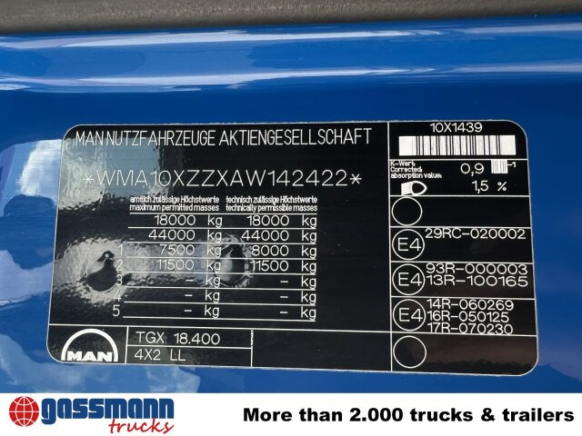 MAN TGX 18.400 4X2 LL, Fahrschule, XLX-Fahrerhaus - Грузовик-контейнеровоз/ Сменный кузов: фото 2 MAN TGX 18.400 4X2 LL, Fahrschule, XLX-Fahrerhaus - Грузовик-контейнеровоз/ Сменный кузов: фото 2
