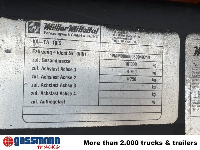 Müller-Mitteltal KA-TA 10.5C, Ex-Stadtverwaltung - Самосвальный прицеп: фото 2 Müller-Mitteltal KA-TA 10.5C, Ex-Stadtverwaltung - Самосвальный прицеп: фото 2