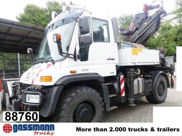 Unimog U400 4x4, Frontzapfwelle, Heckkran Hiab XS - Грузовик бортовой/ Платформа, Автоманипулятор: фото 1 Unimog U400 4x4, Frontzapfwelle, Heckkran Hiab XS - Грузовик бортовой/ Платформа, Автоманипулятор: фото 1