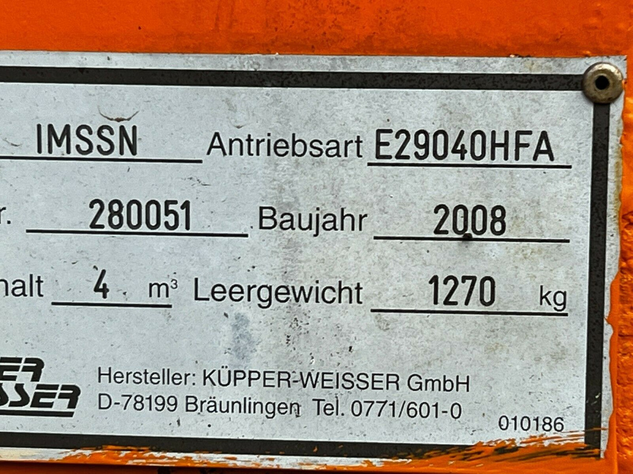 Küpper Weisser E 29040 HFA Salzstreuer Winterdie Küpper Weisser E 29040 HFA Salzstreuer Winterdie - Разбрасыватель песка/ Соли для Коммунальной и специальной техники: фото 2 Küpper Weisser E 29040 HFA Salzstreuer Winterdie Küpper Weisser E 29040 HFA Salzstreuer Winterdie - Разбрасыватель песка/ Соли для Коммунальной и специальной техники: фото 2