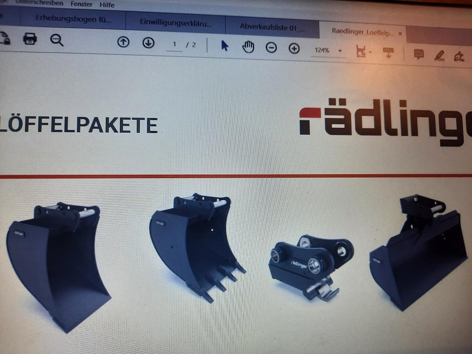 Rädlinger Löffelpaket 6 - 8 to mit MS 08 Schnellwechsler Yanmar - Ковш для экскаватора: фото 1 Rädlinger Löffelpaket 6 - 8 to mit MS 08 Schnellwechsler Yanmar - Ковш для экскаватора: фото 1