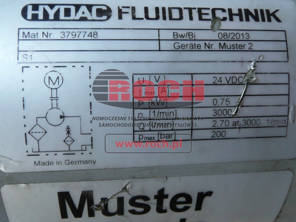 HYDAC 3173209 + 03797700 + 3036401 24 VDC + 3797748 24VDC 2,7ATM 200 BAR - Гидравлический насос: фото 2 HYDAC 3173209 + 03797700 + 3036401 24 VDC + 3797748 24VDC 2,7ATM 200 BAR - Гидравлический насос: фото 2