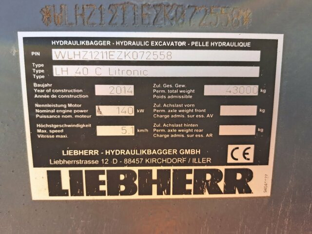 Liebherr LH40C Litronic Industry Long reach 43 Ton - Гусеничный экскаватор: фото 4 Liebherr LH40C Litronic Industry Long reach 43 Ton - Гусеничный экскаватор: фото 4