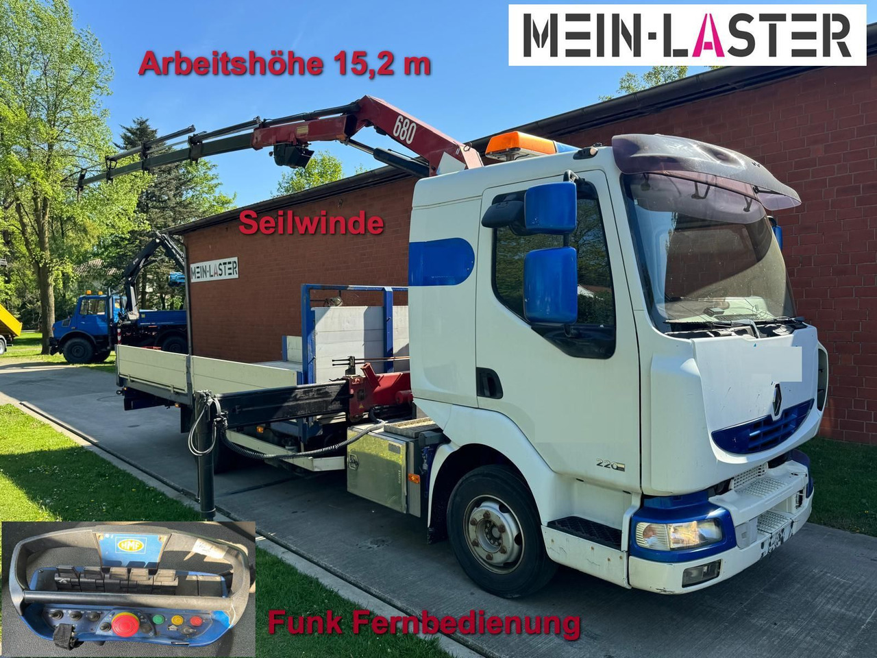 Renault Midlum 220 HMF 683 K4 15m-400 Kg Funk Seilwinde - Автоманипулятор: фото 1 Renault Midlum 220 HMF 683 K4 15m-400 Kg Funk Seilwinde - Автоманипулятор: фото 1
