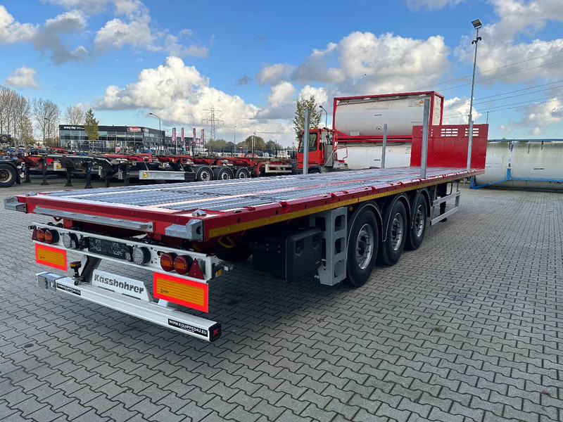 Kässbohrer NEU Heavy-Duty Platform, Heckbündig, Twistlocks (1x 40FT / 2x 20FT), ADR (EX/II, EX/III, FL, AT), Rungtasschen, Scheibebremsen - Полуприцеп-контейнеровоз/ Сменный кузов: фото 3 Kässbohrer NEU Heavy-Duty Platform, Heckbündig, Twistlocks (1x 40FT / 2x 20FT), ADR (EX/II, EX/III, FL, AT), Rungtasschen, Scheibebremsen - Полуприцеп-контейнеровоз/ Сменный кузов: фото 3