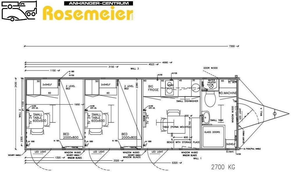 ROSEMEIER EW TA-NO Mannschaftswagen 737 Toilettenanhänger - Жилой контейнер, Прицеп: фото 2 ROSEMEIER EW TA-NO Mannschaftswagen 737 Toilettenanhänger - Жилой контейнер, Прицеп: фото 2