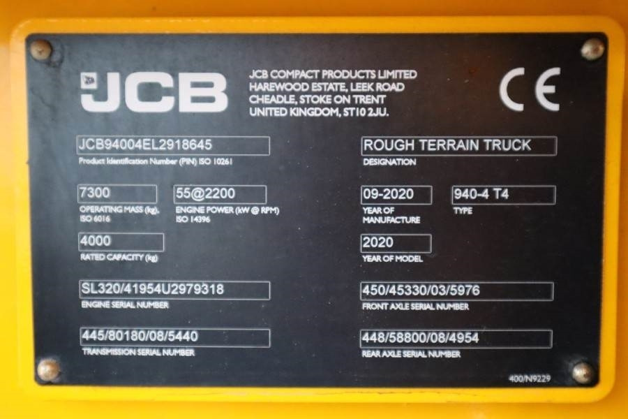 Внедорожный погрузчик JCB 940-4 T4 Valid inspection, *Guarantee! Diesel, 4x4: фото 6 Внедорожный погрузчик JCB 940-4 T4 Valid inspection, *Guarantee! Diesel, 4x4: фото 6