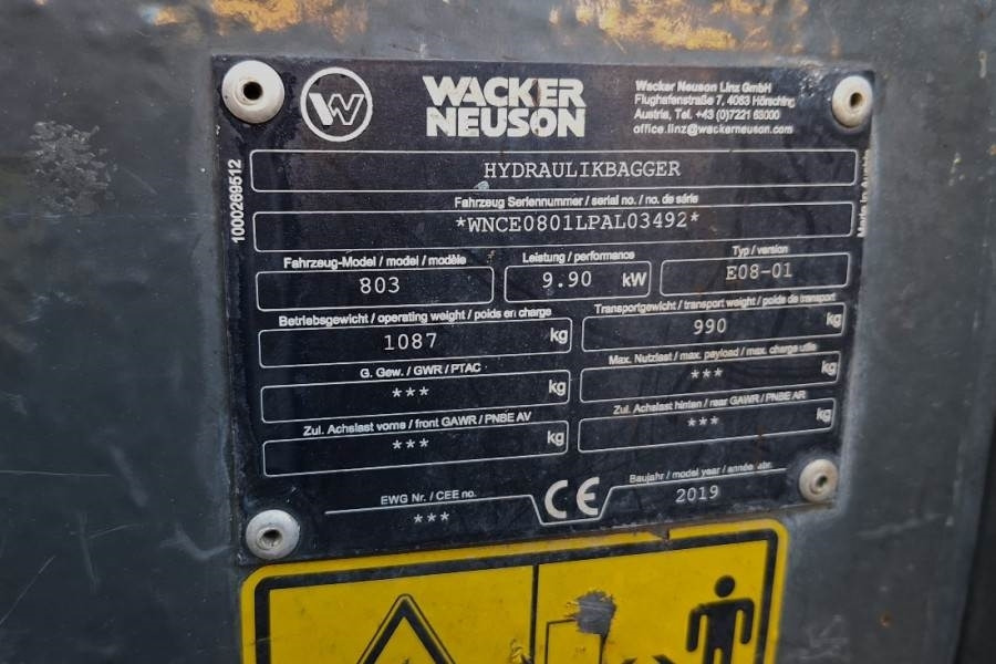 Wacker Neuson E08-01 Wacker Neuson mini excavator including 2 bu - Мини-экскаватор: фото 3 Wacker Neuson E08-01 Wacker Neuson mini excavator including 2 bu - Мини-экскаватор: фото 3