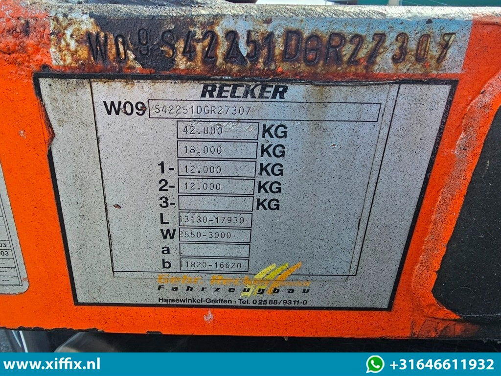 Низкорамный полуприцеп RECKER 2-ass. Uitschuifbare dieplader met afneembare zwanenhals / 2x gestuurd: фото 15