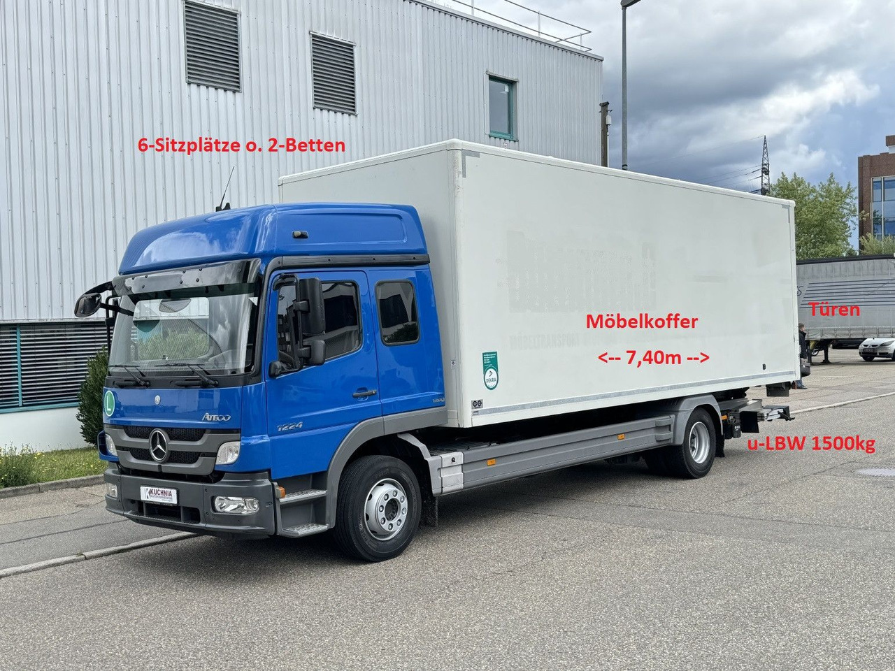 Mercedes-Benz Atego 1224 L Möbelkoffer GH 6-Sitze u-LBW Umzug - Грузовик с закрытым кузовом: фото 1 Mercedes-Benz Atego 1224 L Möbelkoffer GH 6-Sitze u-LBW Umzug - Грузовик с закрытым кузовом: фото 1