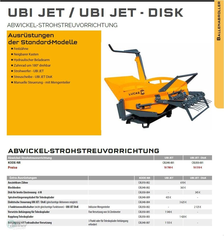 Lucas UBI JET Anbau Dreipunkt - Обмотчик рулонов: фото 3 Lucas UBI JET Anbau Dreipunkt - Обмотчик рулонов: фото 3