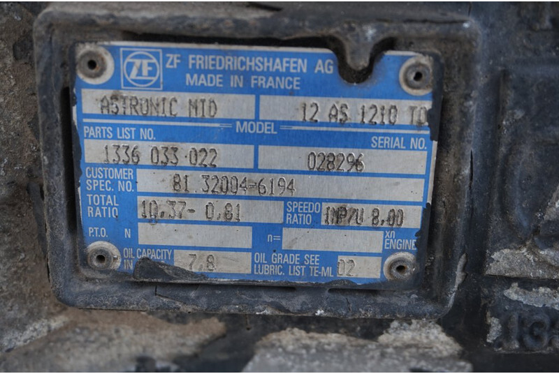 ZF 12AS1210OD TGM 81.32004-6194 - Коробка передач для Грузовиков: фото 5 ZF 12AS1210OD TGM 81.32004-6194 - Коробка передач для Грузовиков: фото 5