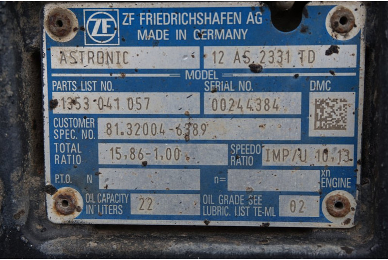 ZF 12AS2331DD+INT3 81.32004-6089 - Коробка передач для Грузовиков: фото 5 ZF 12AS2331DD+INT3 81.32004-6089 - Коробка передач для Грузовиков: фото 5