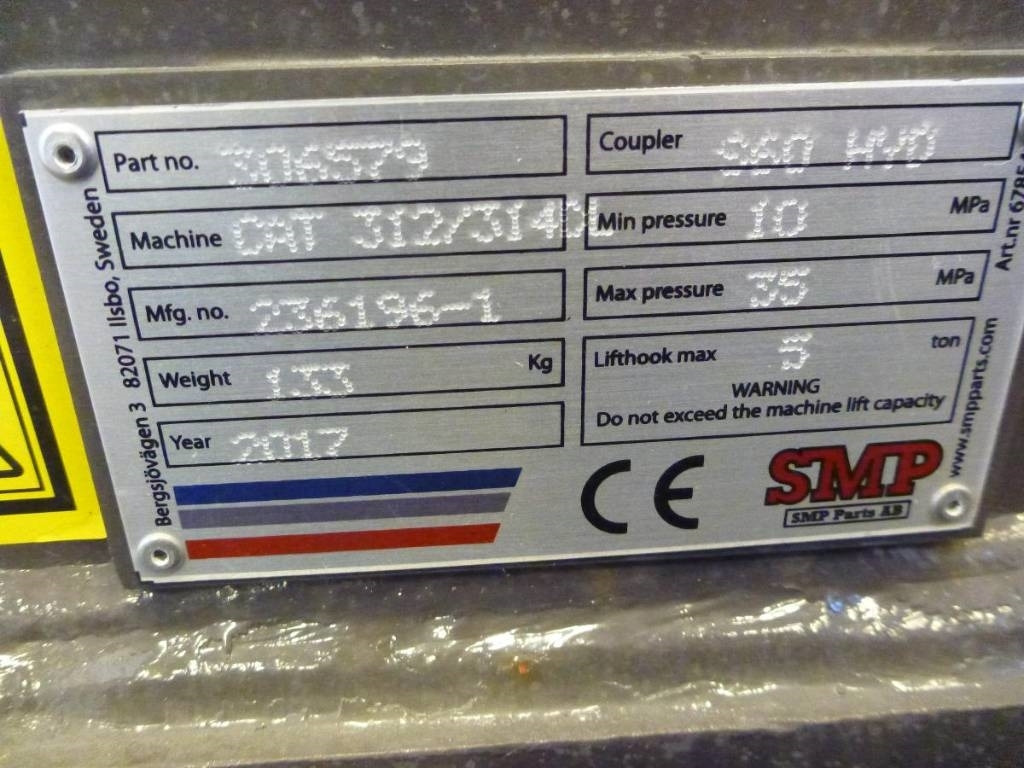 SMP S60 Redskapsfäste Nydel - Гидравлика для Строительной техники: фото 3 SMP S60 Redskapsfäste Nydel - Гидравлика для Строительной техники: фото 3
