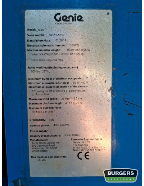 Подъёмник Genie S45: фото 7