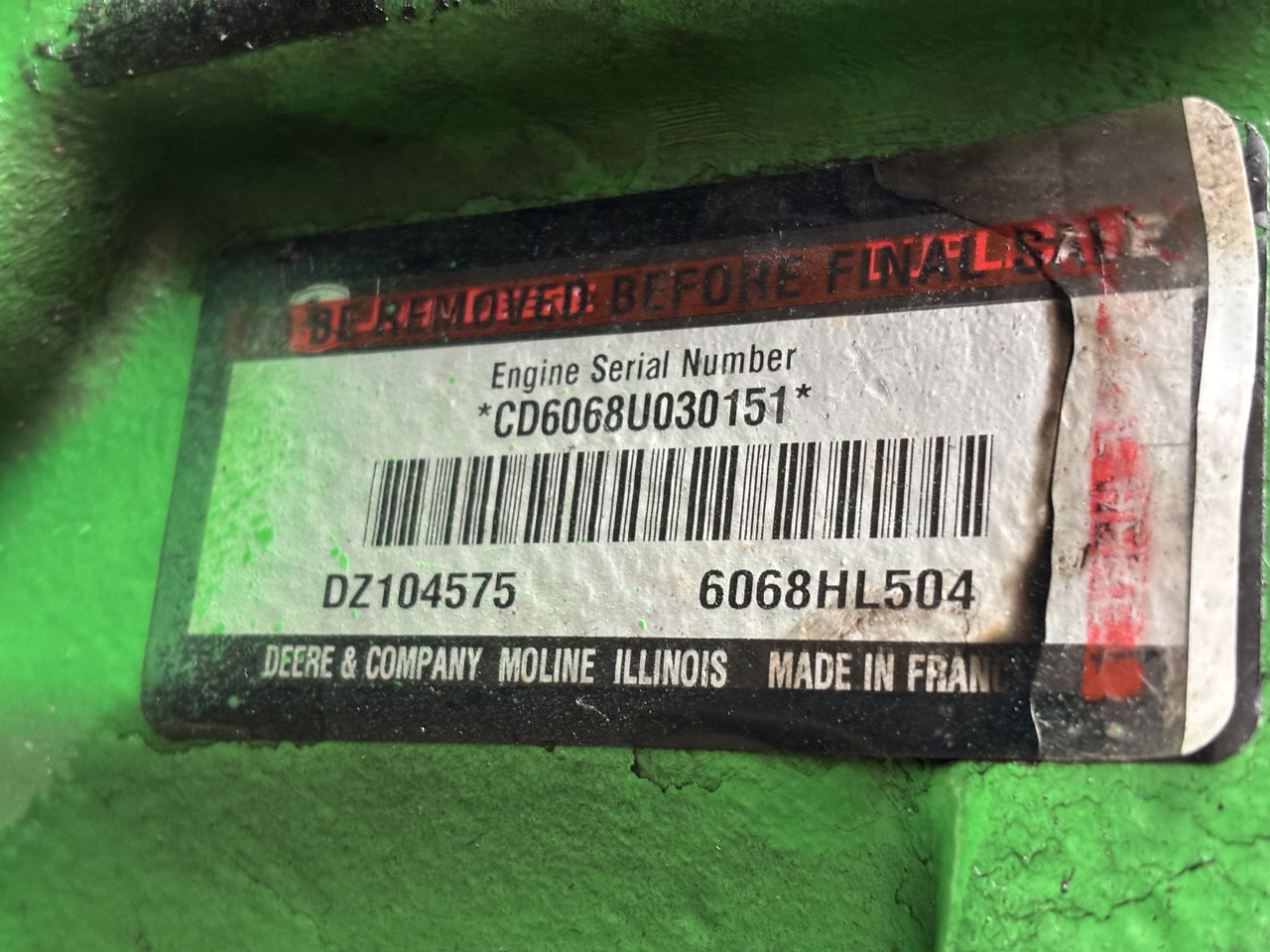 John Deere 6068HL504 Blok Silnika DZ104575 - Блок цилиндров для Сельскохозяйственной техники: фото 4 John Deere 6068HL504 Blok Silnika DZ104575 - Блок цилиндров для Сельскохозяйственной техники: фото 4