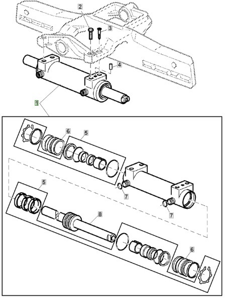 John Deere 6110 - oś przednia - siłownik hydrauliczny AL117713 - Гидравлический цилиндр для Сельскохозяйственной техники: фото 1 John Deere 6110 - oś przednia - siłownik hydrauliczny AL117713 - Гидравлический цилиндр для Сельскохозяйственной техники: фото 1
