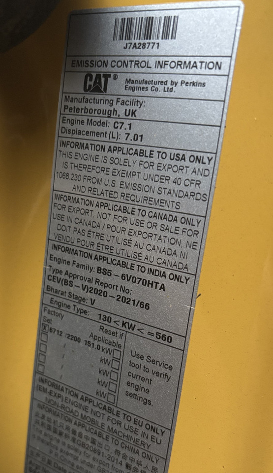 CAT Caterpillar Silnik C7.1 7.01 594-7561 5947561 6712/2200 151.0kW  NOWY - Запчасти для Сельскохозяйственной техники: фото 4 CAT Caterpillar Silnik C7.1 7.01 594-7561 5947561 6712/2200 151.0kW  NOWY - Запчасти для Сельскохозяйственной техники: фото 4