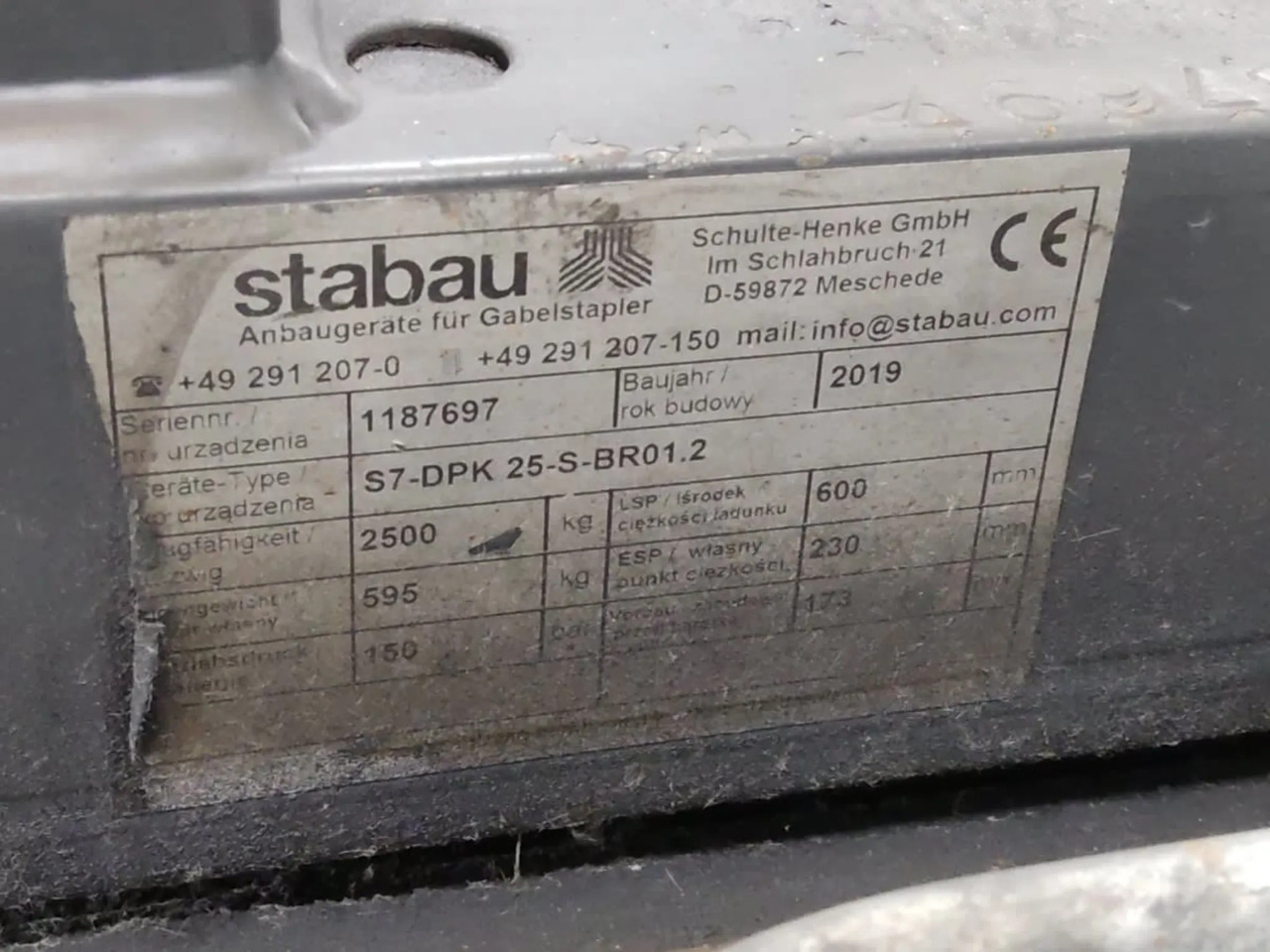 Stabau S7-DPK 25-S-BR01.2 - Навесное оборудование для Погрузочно-разгрузочной техники: фото 4 Stabau S7-DPK 25-S-BR01.2 - Навесное оборудование для Погрузочно-разгрузочной техники: фото 4