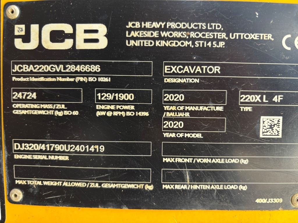 Гусеничный экскаватор JCB 220 XL 4F -- 220X LC -- 220 X LC - 220: фото 24