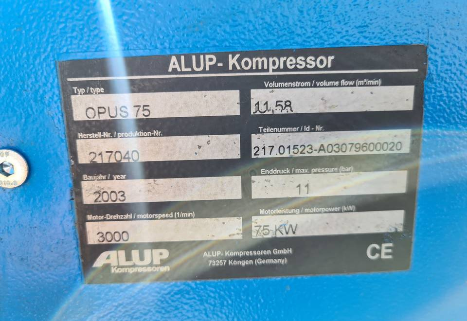 Kompresor śrubowy ALUP OPUS 75 75 kw - Воздушный компрессор: фото 5 Kompresor śrubowy ALUP OPUS 75 75 kw - Воздушный компрессор: фото 5