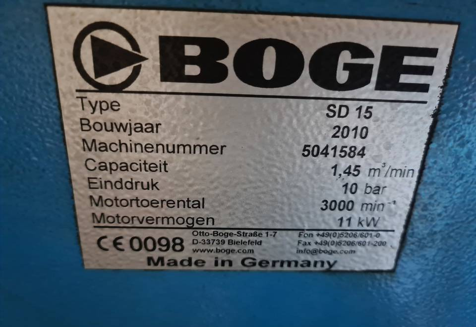 Kompresor śrubowy Boge SD 15, 11 kw - Воздушный компрессор: фото 5 Kompresor śrubowy Boge SD 15, 11 kw - Воздушный компрессор: фото 5