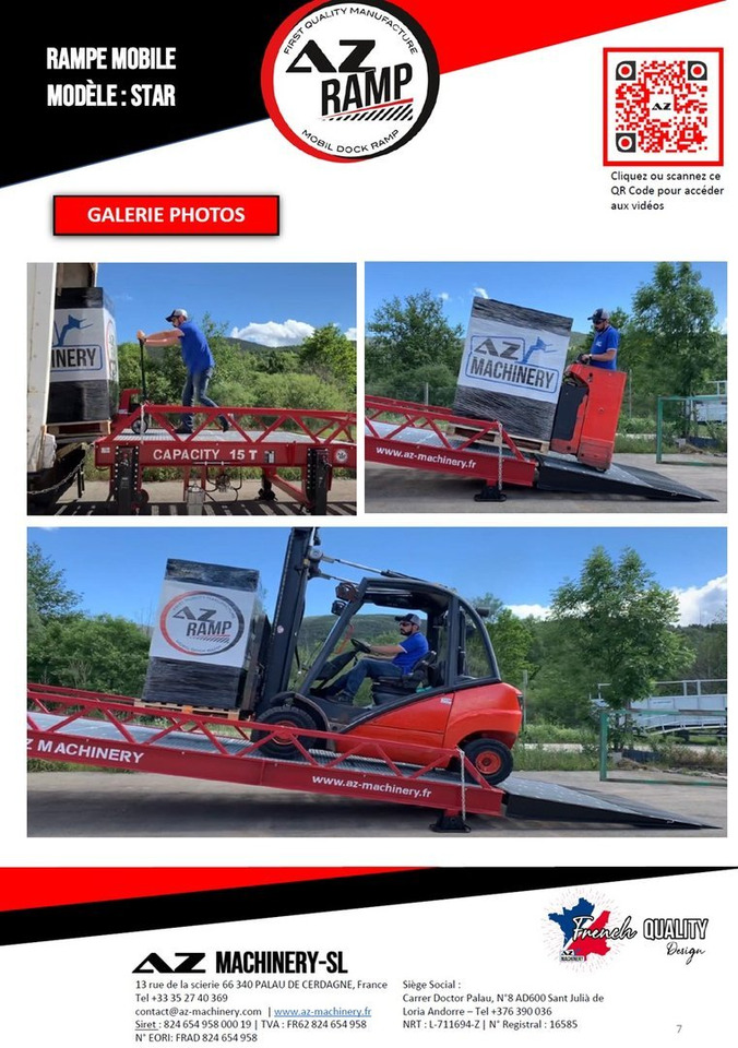 Новый Погрузочная рампа **RENTAL** Loading Ramp with with hydraulic tilting bridge -  AZ RAMP - STAR- 8T. 8 ton capacity: фото 10