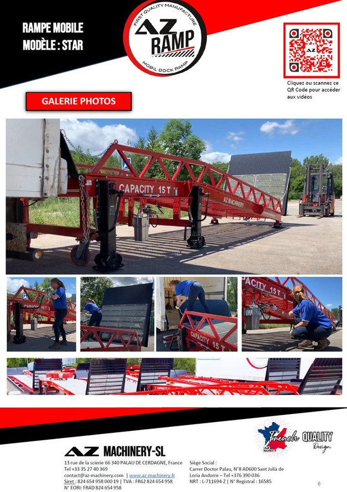 Новый Погрузочная рампа **RENTAL** Loading Ramp with with hydraulic tilting bridge -  AZ RAMP - STAR- 8T. 8 ton capacity: фото 7