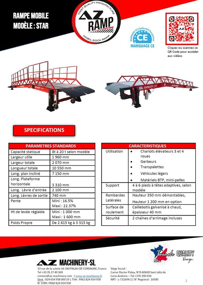 **RENTAL** Loading Ramp with with hydraulic tilting bridge - AZ RAMP - STAR- 8T. 8 ton capacity - Погрузочная рампа: фото 4 **RENTAL** Loading Ramp with with hydraulic tilting bridge - AZ RAMP - STAR- 8T. 8 ton capacity - Погрузочная рампа: фото 4
