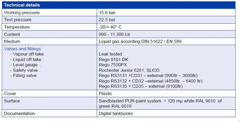 De Visser Propaan/Butaan LPG tank 9100 L gastank Propaan/Butaan LPG tank 9100 L (4,55 ton) Gastank Ø 1250 including tank fittings ID 11.10 L: 7790mm, 1350kg option of heating spiral - Топливный бак для Грузовиков: фото 5 De Visser Propaan/Butaan LPG tank 9100 L gastank Propaan/Butaan LPG tank 9100 L (4,55 ton) Gastank Ø 1250 including tank fittings ID 11.10 L: 7790mm, 1350kg option of heating spiral - Топливный бак для Грузовиков: фото 5
