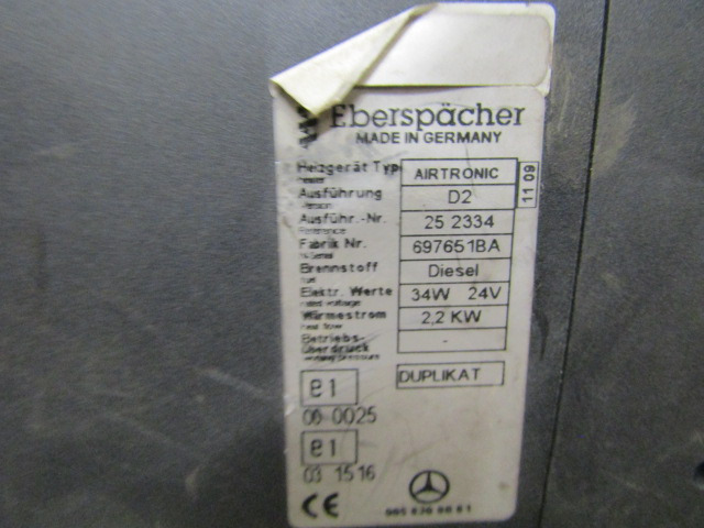 EBERSPACHER “AIRTRONIC” NIGHT HEATER TYPE D2 & D1LC CHOICE AVAILABLE SUITS MAN AND MERCEDES - Кабина и интерьер для Грузовиков: фото 3 EBERSPACHER “AIRTRONIC” NIGHT HEATER TYPE D2 & D1LC CHOICE AVAILABLE SUITS MAN AND MERCEDES - Кабина и интерьер для Грузовиков: фото 3