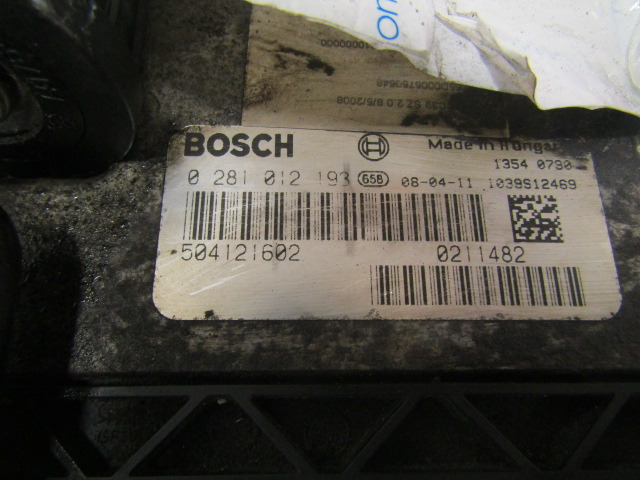 IVECO DAILY 3.0 (FICE 3481C) ECU KIT COMPLETE P/NO BOSCH 0281020193 - Блок управления для Грузовиков: фото 2 IVECO DAILY 3.0 (FICE 3481C) ECU KIT COMPLETE P/NO BOSCH 0281020193 - Блок управления для Грузовиков: фото 2